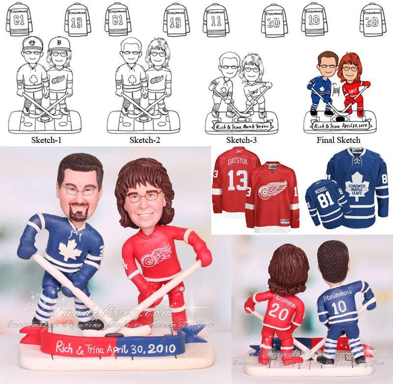 Toronto Maple Leafs Wedding Cake Toppers Hockey Themed